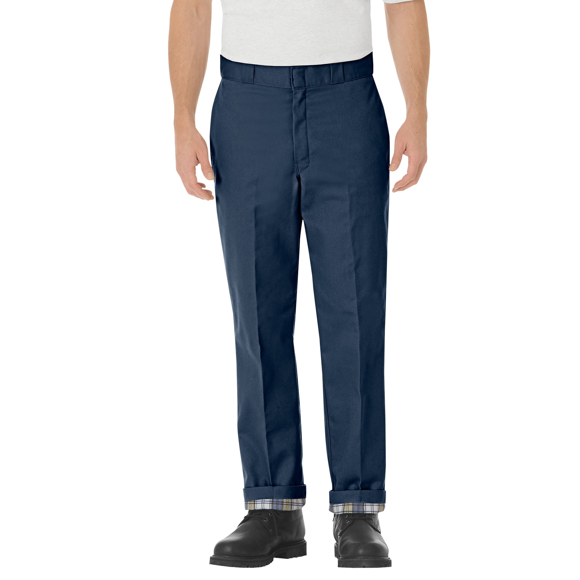Dickies Mens Relaxed Fit Flannel Lined Work Pants 34W x 30L Navy Walmart