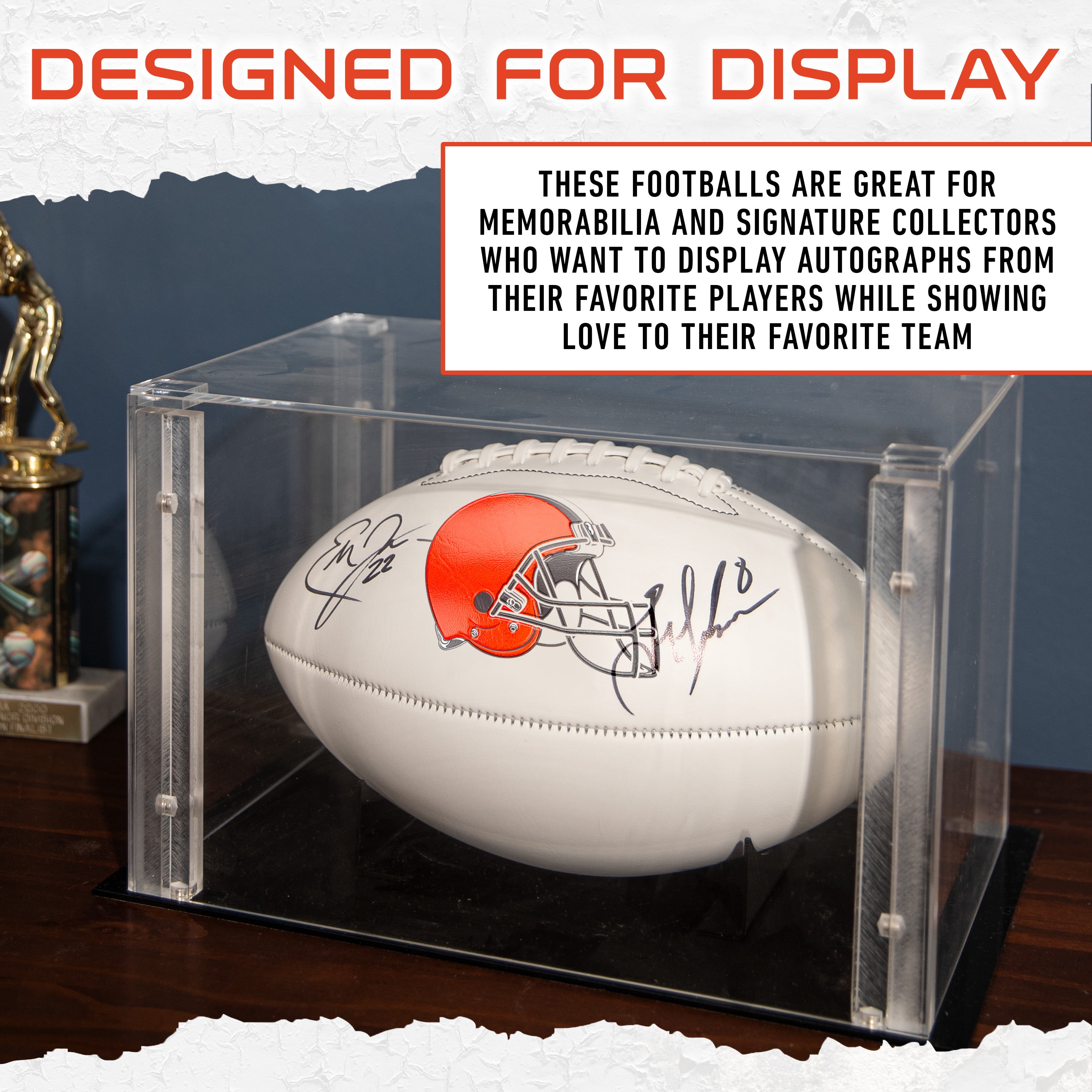 Franklin Sports NFL Cleveland Browns Autograph Football - Official Size White Panel Souvenir Football for Autographs + Signatures - NFL Team Fan Shop Memorabilia Football for Display