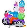 thumbnail image 4 of 6 FT Easter Inflatable Bunny on Motorcycle with Eggs Decorations LED Light Blow Up Rabbit for Yard Lawn Garden Home Outdoor Indoor Holiday Decor, 4 of 6