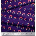 thumbnail image 2 of Soimoi Purple Modal Satin Fabric Text & Paint Brush Art & Craft Print Sewing Fabric Yard 42 Inch Wide, 2 of 3