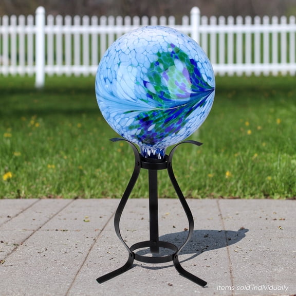 Northlight 12" Black Curved Outdoor Patio Garden Gazing Ball Stand