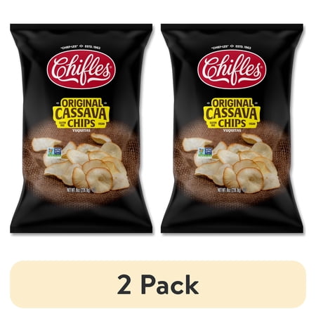 (2 pack) Chifles Gluten-Free Yuca Cassava Chips, Everyday Healthy Snack, Natural, Gluten Free, Nut Free, Vegan, Kosher 8 Oz
