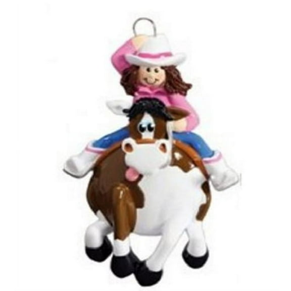 Cowgirl Rider on Galloping Horse Western Christmas Ornament Tree Decoration