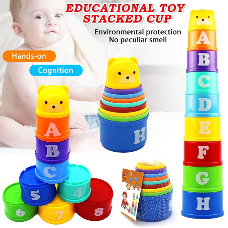 MAINYU Stacking Cups Baby Building Set Nesting Cups Early Educational