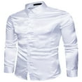 thumbnail image 2 of Stylish Men‘s Solid Color Business Shirts with Turn-Down Collar for Office, 2 of 4