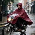 thumbnail image 6 of Heavy Duty Rain Poncho for Adults Men Women, Waterproof Full Body Raincoat with Hood, See-Through Panel for Motorcycle Scooter Bike, Extra Large Thick Riding Gear, 1Pack Light Gray, 6 of 6
