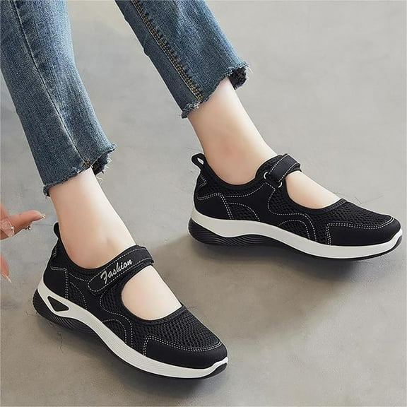 XDDST Women's Business Casual Shoes Women's One Foot Stirrup Loafers Mom Shoes Black