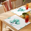 thumbnail image 4 of Green Tulip Placemats Set of 4 Modern Elegant Farmhouse Botanical Floral Place Mats Indoor Wipeable Table Mats Washable Cloth Dining Table Placemats for Kitchen Holiday Party Home Decor 13x19 Inch, 4 of 9