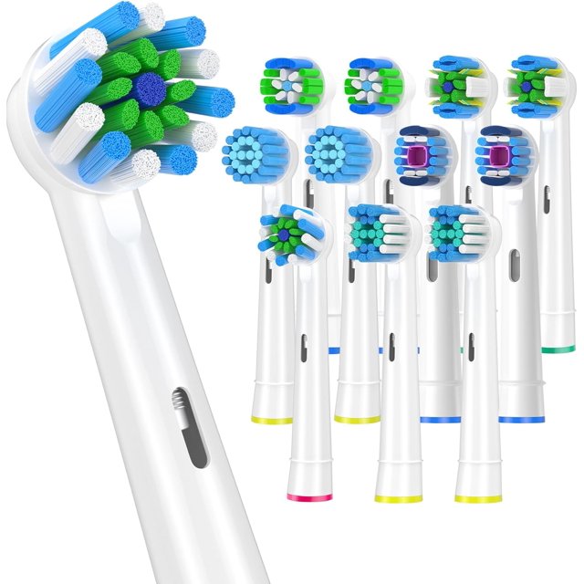 Replacement Toothbrush Heads Compatible with Oral B Electric Toothbrush,12pcs White Toothbrush Heads for 2professional,2Sensitive,2professional PRO,2Cross,2Floos,2White3D