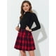 thumbnail image 3 of INSPIRE CHIC Vestido de cintura alta a cuadros para mujer Falda plisada con tirantes de estilo gótico punk rojo S, 3 of 5
