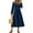 Dark Blue, variant on Bzhegqhd Womens Dresses Casual V-Neck Long Sleeve Dress Solid Color Everyday Comfort Knit Tunic Lounge Around House Dress Stretchy Bodycon Midi Length