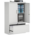 thumbnail image 1 of HOMCOM Metal Storage Cabinet with Adjustable Shelf, Filing Cabinet, White, 1 of 10