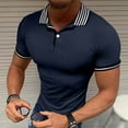 thumbnail image 2 of WREESH Men's Henley Shirt with Lapel Button & Short Sleeve - Lightweight Stretch Casual T-Shirt for Summer, Beach, Sports, Daily Outfits, 2 of 9