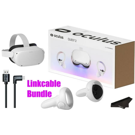Oculus Quest 2 - Newest 128GB VR Headset - Advanced All-in-One Virtual Reality Gaming Headset with GalliumPi LinkCable Bundle