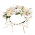 thumbnail image 1 of Corona de flores de boda para niñas, diadema Floral, tocado de corona, guirnalda de mujer con cinta ajustable, 1 of 5