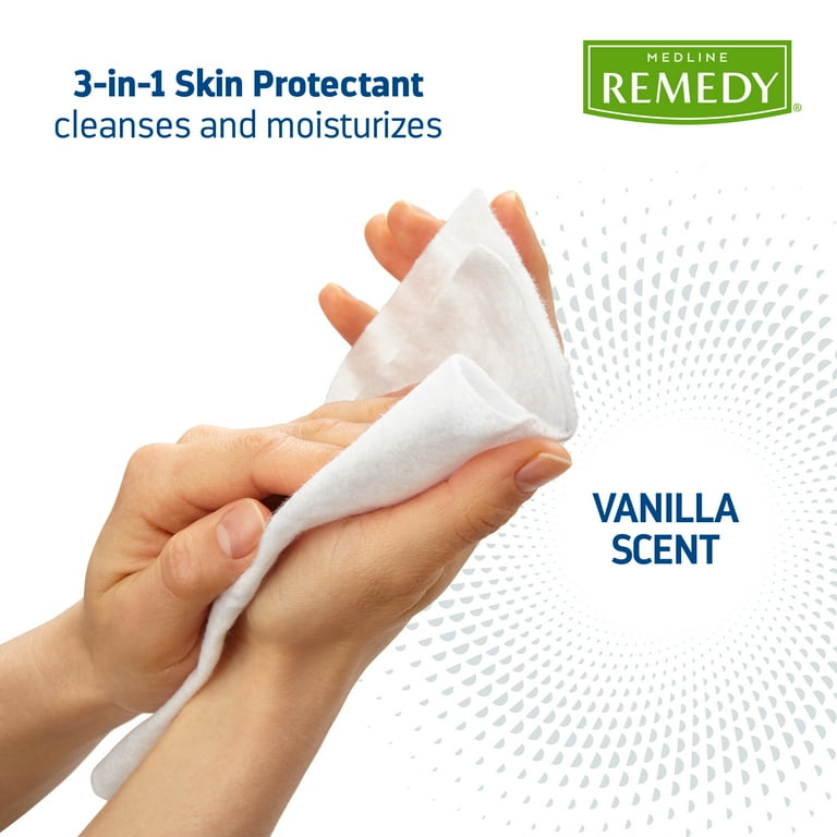 Medline Remedy Clinical 3-in-1 Barrier Cream Cloth, 8 count