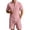 A-Pink27, variant on JAJAHO Mens Linen Shirt And Shorts Set Summer Short Sleeve Casual Breathable Comfortable Solid Color V Neck Shirts For Business Travel 2 Piece Versatile Outfit