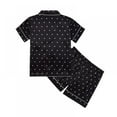thumbnail image 2 of Uccdo Little Girls Boys Button Down Pajama Sets Teenagers Kids Satin Silk Short Sleeve Shirts + Shorts Sleepwear 5-14Y, 2 of 8