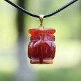 thumbnail image 5 of K-KED 5pc Red Agate Hand Carved Animal Gems Stone Luck Energy Pendants Necklace 17.5'', 5 of 9