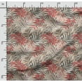 thumbnail image 2 of Soimoi Leaves Printed, Poly Canvas Fabric, Decor Sewing Fabric by The Yard 56 Inch Wide,Decorative Fabric for Curtains Tote Bags, Red, 2 of 5