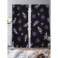 thumbnail image 3 of Purple Olive Fruits Sheer Curtains 84 Inch Length 2 Panels Set Window Treatments, Spring Farm Branches Leaves Plants Black Rod Pocket Semi Curtains for Living Room/Bedroom/Kitchen, 104"W x 84"L, 3 of 7