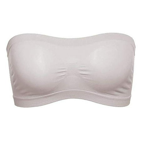 

JWF Mall Solid Color Women Breathable Strapless Hollow Back Bra Sport Tube Top Underwear