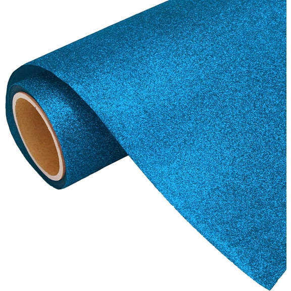 Threadart Glitter Blue 20" Heat Transfer Vinyl Film | By the Yard | Use with Silhouette, etc | Available in Over 40 Colors