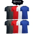 thumbnail image 2 of Men's Short Sleeve Crew Neck Cotton Blend Classic Tee (S-3XL) 10 Pack, 2 of 7
