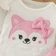 thumbnail image 4 of UAYOTSE Infant Baby Girl Outfits Ruffle Bear Long Sleeve Romper Bodysuit Tops Pants Set Cute Fall Winter Clothes Size 12-18 Months, 4 of 9