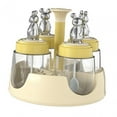 thumbnail image 2 of Seasoning Organizer Holder, Revolving Spice Rack Organizer with 4 Spice Jars, Free Standing Spice Rack Organizer for Cabinet Yellow, 2 of 7