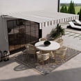 thumbnail image 7 of ALEKO 12x10 ft Grey White Striped Motorized Retractable Patio Awning, 7 of 7