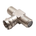 thumbnail image 5 of Divisor de cable coaxial, divisor de TV 2 en 1 salida, paquete de 2 F tipo RG6 macho a 2 F hembra, divisor de cable de 3 vías, adaptador de conector coaxial T para videograbadora, 5 of 5