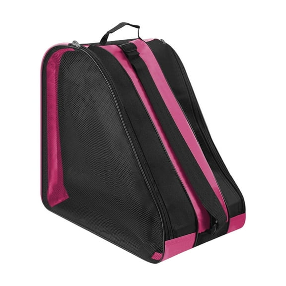Roller Skate Bag, Breathable Ice Skate Bags with Adjustable Shoulder Strap, Skating Shoes Storage Accessories for Women Men Roller, Pink