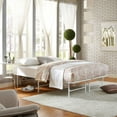 thumbnail image 2 of Modern Contemporary Urban Design Bedroom Full Size Platform Bed Frame, White, Metal Steel, 2 of 6