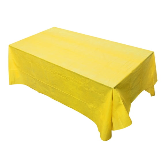 HOMEMAXS Eco Friendly Disposable Plastic Tablecloth Waterproof PE Cover for Table Protection Yellow 137x183cm
