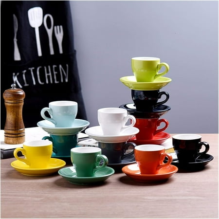 

YIRENWL Chic and durable this set of colourful fruit green ceramic espresso cups and saucers with coffee mugs tray is perfect for any coffee lover looking to make a bulk purchase. The th