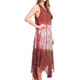 thumbnail image 3 of Sakkas Ombre Floral Tie Dye Tank Sheath Caftan Rayon Dress - Brown / Cream - One Size, 3 of 6