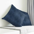 thumbnail image 4 of Throw Pillow Covers 24x24 Inch, Animal Print Decorative Pillow Cases for Couch Sofa Bed, Retro Minimalist Animal Leather Navy Blue Cotton Linen Square Home Decor Pillowcases with Hidden Zipper, 4 of 7