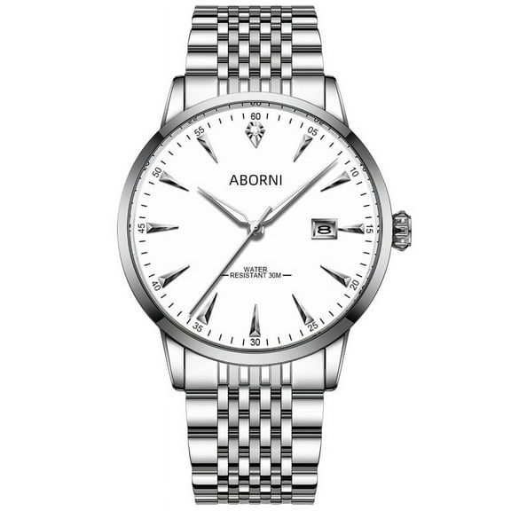 Men's Solid Stainless Steel Business Style Wristwatch