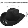 thumbnail image 2 of WoWstyle 2 Pack Cowboy Hat for Women Men DIY Western Cowgirl Hats Plain Felt Dress-up Play Costume Party Hat Adjustable Strings Valentine's Day Gift, Black, 2 of 6
