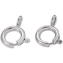50pcs 304 Stainless Steel Spring Clasps Close Ring Smooth Surface Clasps Findings for Handicrafts Jewelry Making 9.5x7x3mm