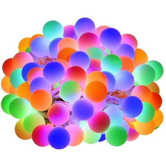 ZECATL 100 Led Ball Light Chain Colorful 13m, Party Lighting Outside with Plug, 8 Modes and Memory Function, Ideal Party Light Chain for Inside, Wedding, Party Decoration, Etc. Multi-Colored