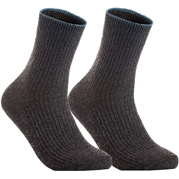 Lian LifeStyle Women's 2 Pairs Socks Casual Solid Size 7-9(Drak Grey)