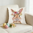 thumbnail image 4 of FcBaudy Easter Pillow Rabbits And Easter Egg Patterns Throw Pillow Cases Decorative Cushion Covers For Sofa Couch Home Easter Decor Linen pillowcase, 4 of 6