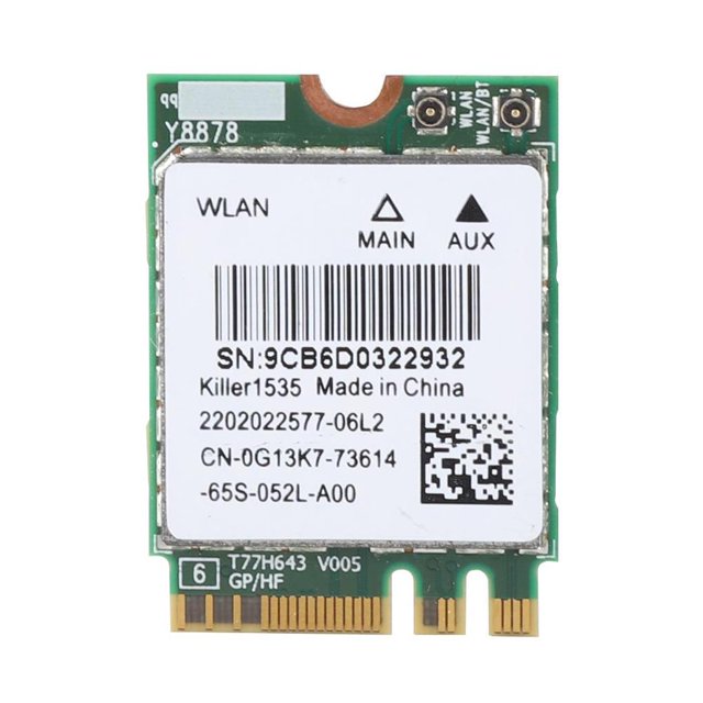 Para Killer 1535Ac Dual Band 802.11Ac Ngff M.2 867Mbps Bluetooth 4.1 Juego Tarjeta De Red Inalámbrica Minnieouse EL007173-00