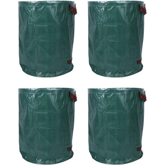 EcoNesxp Garden waste bags with handles 4 pack reusable yard waste bags fallen leaf waste collection container 4 pack reusable yard waste bags 72 gallons heavy duty lawn leaf bags garden waste bags w