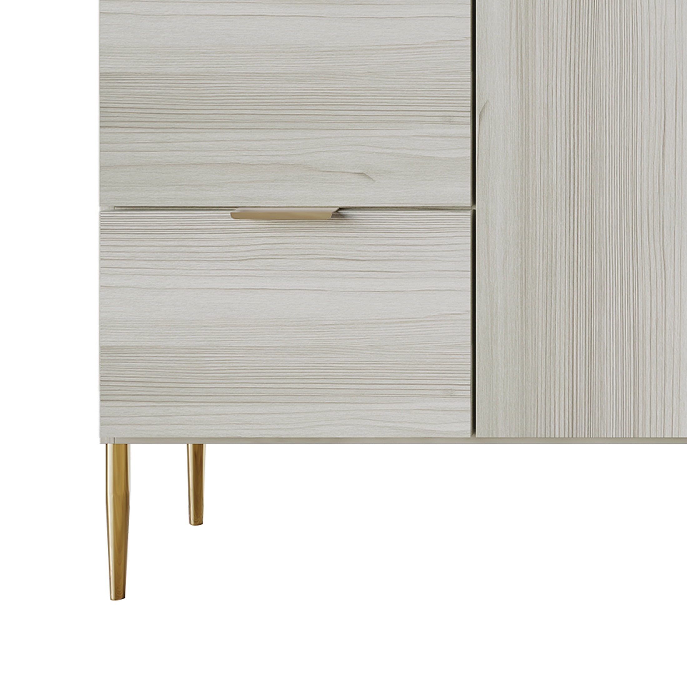 Castle Place Comtemporary Sideboard Accent Cabinet, Light Grey