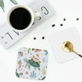 thumbnail image 5 of Kll Square Drink Coasters Set Of 4,Pu Leather Absorbent Coasters Set Decorative Coffee Cup Coasters Housewarming Gift For Home Decor-Turtle And Sea Life, 5 of 9