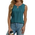 thumbnail image 3 of Fantaslook Dressy Tank Tops for Women Keyhole Pleated Sleeveless Blouses Business Casual Tops Work Shirts, 3 of 10