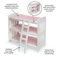 thumbnail image 4 of Triple Doll Bunk Bed with Ladder, Bedding, and Free Personalization Kit - Pink Gingham, 4 of 12